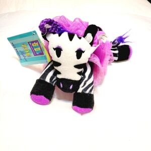 Razz Razzables Kids Zoe the Zebra Plush Net Bath Sponge Baby Bath Time